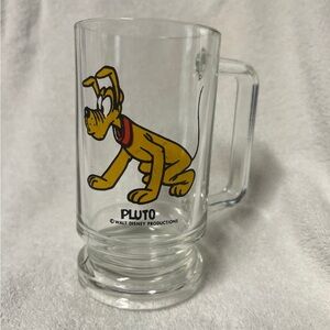 Vintage Disney Pluto glass mug with handle
